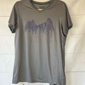 Patagonia Charcoal Tee with Mountain Design